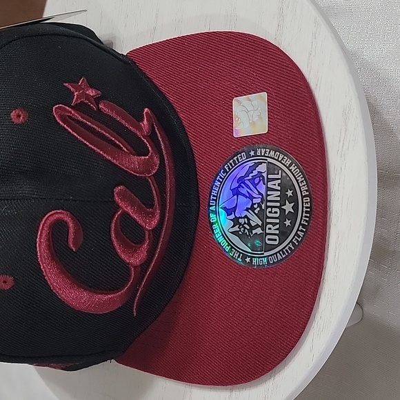 Original Cali Burgundy & Black Snapback Embroidered Cap Unisex Hat - Picture 3 of 9